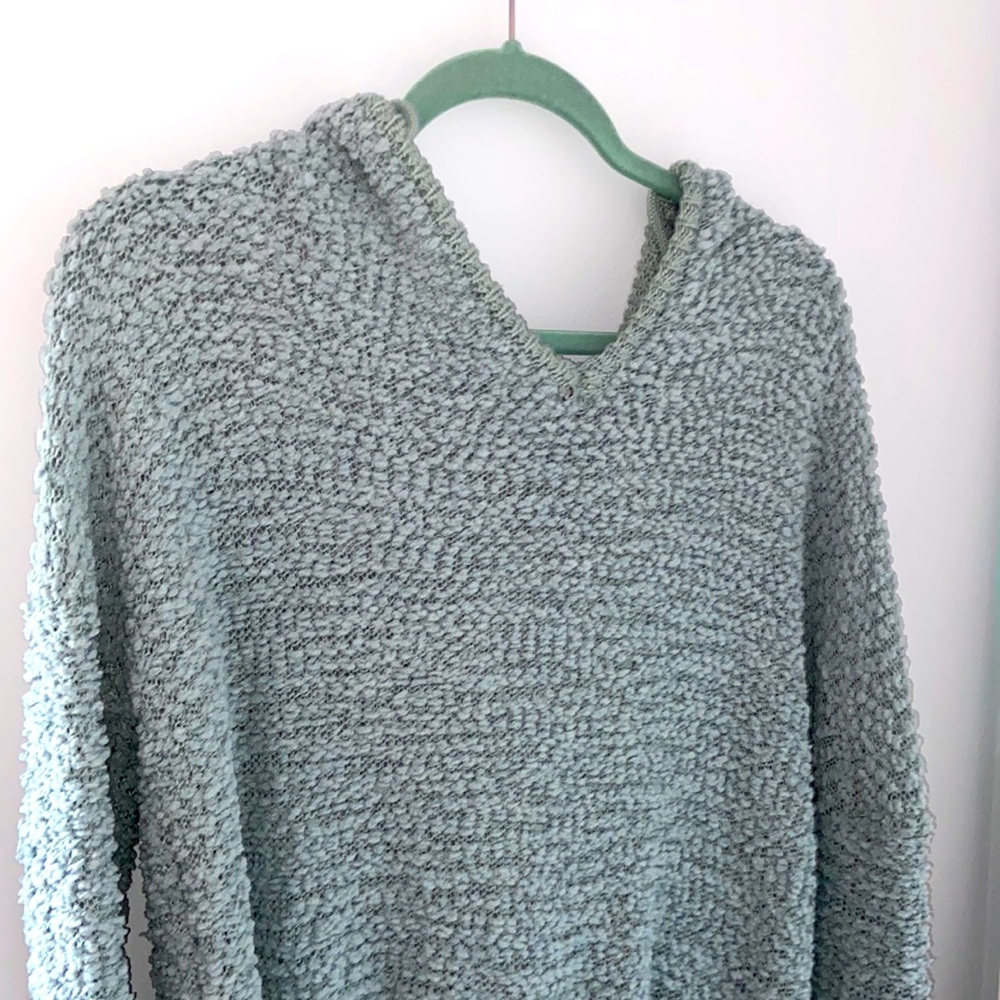 Teal Sweater with Hood